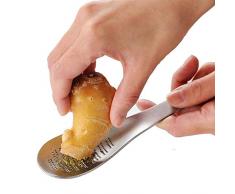 Lanker Gingembre RâPe Forme De CuillèRe en Acier Inoxydable Wasabi Ail Outils De Broyage RâPe à Fromage Citron Zester Mixer KT37