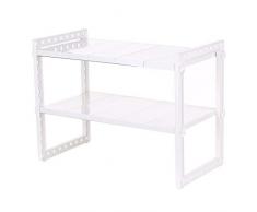 Decdeal Etagère sous Evier Cuisine, Rangements sous Evier en Acier Inoxydable