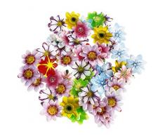 SONSMER Lot de 48 Mini décorations comestibles pour Cupcakes de Mariage, gâteau danniversaire, décoration Alimentaire de fête, Tailles et Couleurs variées