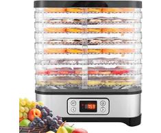 COOCHEER Déshydrateur Aliment 8 Plateaux, Déshydrateur de Légume de Fruit avec Minuterie et Réglages de Température, écran à LED, 400W