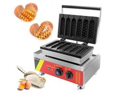 CGOLDENWALL Hot Dog Gaufrier 50-300℃ 6pcs Électrique Muffin Gaufre Machine No-stick 0-5 Minutes Timing 220V Certification CE NP-528