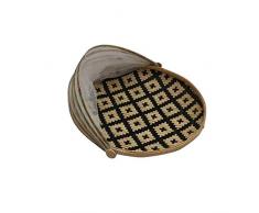 Panier de Rangement Pique-nique Rond en Bambou avec Gaze Corbeille Mallalah Anti Moustiques Stockage Antipoussière Panier de Séchage Fruit Légumes size S