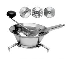 Moulin passe-légumes en inox Diamètre 24 cm Modèle inoxydable pour soupes, légumes, compotes, purée de tomate