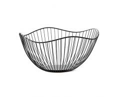 DMAR Corbeille à Fruits en métal, Panier à Fruits en Fil métallique, Stockage pour légumes, Snack Pain (Noir)