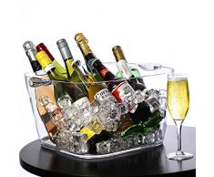 Grand seau à glace 22 Ltr de capacité, en Acrylique ,forme carré , ultra résistant .Seau à Champagne , Vin , Bière etc...