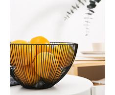 Elven Panier Corbeille à Fruit Design - Corbeille à Fruits Original métal - Noir/Marron