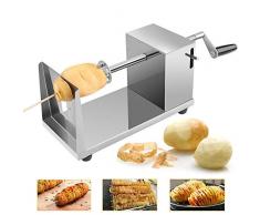 Uten Coupe en Spirale Coupe-Pomme de Terre, Coupe-Frites en Acier INOX avec Manivelle et Pieds en Caoutchouc Anti-dérapant pour Fruits, Pommes de Terre