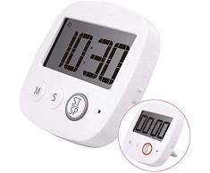 Minuteur de cuisine, multifonctions pour la cuisine avec grand écran LCD et alarme puissante et compte à rebours Fonction support rétractable et crochet et dos magnétique avec batterie