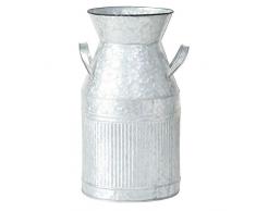 CasaJame Maison Meubles Jardin Décoration Accessoires Récipient Pot de Lait Vintage Zinc Gris 22x22x40cm