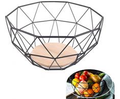 Wuudi Corbeille de Fruit de Stockage Panier de Fruit Bol à Fruits Panier à Légumes en Fer Cuisine