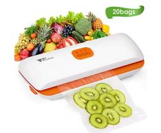Amzdeal Machine sous Vide - Mise sous Vide et Scellage Automatique pour Fruits, Viande et Légumes, Appareil de Mise sous Vide pour Conservation avec 20 Secs et Tuyau daspiration