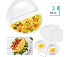 Poêle à Omelettes et Pocheuse à Œufs pour Micro-Ondes, Machine à Omelette à Œufs Ustensiles de Cuisine de Braconnier dOeufs pour Micro-Ondes Oeufs Faciles, Antiadhésif Lavable à Lave-Vaisselle