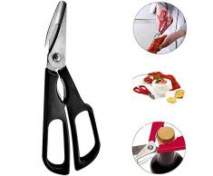 LZZZWER Ciseaux de Fruits de mer, Pinces à Homard en Acier Inoxydable - Ciseaux à Coquillages, Amovibles avec Verrouillage à Ressort pour Coupe de Fruits de mer à Coquille Dure (Noir)