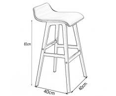 Siège en bois Chaise ronde Tabouret en hauteur Bar Cuisine Petit déjeuner Tabouret Nordic Simple Retro Style Blanc ( Couleur : #1 , taille : 40cm*40cm*65.5cm )