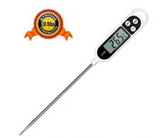 Nasharia Thermomètre de Cuisine numérique, thermomètre Domestique Thermomètre de Cuisson avec Longue sonde, écran LCD lisible, Protection Contre la Corrosion Thermomètre