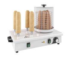 Nishore Appareil à Hot-Dog avec 4 tiges Acier Inoxydable 550 W(avec Couvercle Amovible avec Une poignée thermiquement isolée)