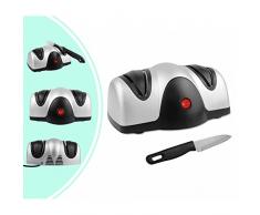 Domaier - Aiguiseur Electrique de Couteau, Affûteur à Deux Niveaux, Noir/Argent, Matériau: Plastique ABS