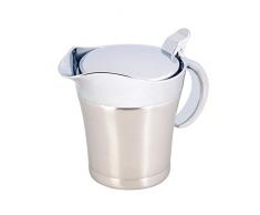 Rockyin 304 Double thermique en acier inoxydable isolé mur Sauce Saucière Pot service Jug (S, 450 ml)