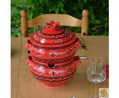 Couscoussier Tatoué rouge - Grand modèle