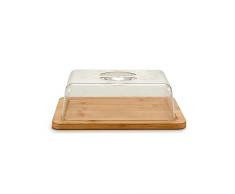 Plateau Fromage Bambou Rectangulaire et Cloche Acrylique