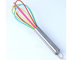 Wicemoon Fouet à patisserie Silicone Multicolore Idéale pour cuisine, pâtisseries, gâteaux - Résistante haute température