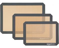 AmazonBasics Lot de 3 tapis de cuisson en silicone