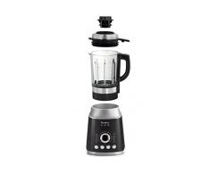 Moulinex LM962B10 Blender Chauffant Ultrablend Cook Mixeur Électrique Bol Verre Capacité 2L Soupe Coulis Compote Lait Végétal Smoothie Glace Pilée 10 Vitesses Pulse 1300W Gris et Noir