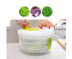 HOT1950s Essoreuse à Salade Manuelle, Laveuse-sécheuse de légumes de Grande capacité Matériau sans BPA Séchage Rapide Conception pour la Cuisine Préparer Un mélange de Salade et Laver des légumes