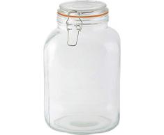 Esschert Design Bocaux de conservation avec 3 L, 14 X 14 X 24 cm, avec verre caoutchouc, weckglas avec fermeture par étrier, confiture, Hermétique