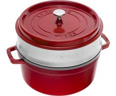 Staub 1133806 Cocotte Ronde avec Cuit-Vapeur Cerise 26 cm