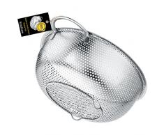 BasicForm Passoire Micro-Perforée avec Poignée et Base en Acier Inoxydable 22.5cm