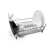 Simplywire - Égouttoir à Vaisselle Noir - Antirouille avec Support de Couverts