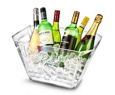 bar@drinkstuff Grand seau à glace 9.5 Ltr de capacité, en Acrylique ,forme carré,ultra résistant .Seau à Champagne , Vin , Bière etc...