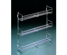 Metaltex 364613010 Étagère à épices 3 étages 30 x 7 x 30 cm Chromé