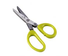 Semen Ciseaux à Herbes Ciseaux Multifonctions Acier Inoxydable Ciseaux de Cuisine pour Fines Herbes Aromatiques (3 lames Vert)