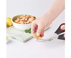 MASTRAD F23900 Ciseaux A Crustacés – Courbée & Dentelées – Epousent Parfaitement La Forme des Crevettes – Décortique Tous Types De Carapaces – Casse Pince Intégré
