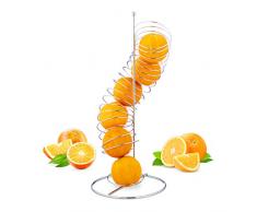 Relaxdays Porte-fruits spirale en métal pour oranges et pommes Argenté 48 x 21 x 21 cm