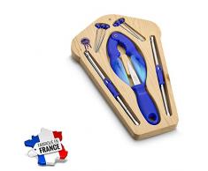 Les Colis Noirs LCN - Service a Fruit de Mer INOX 14pcs - Bleu - Pince Curette Pic Lancette Crustacés - 413