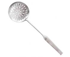 Newness Ecumoire, [Antirouille, formant intégral, durable] Louche à égoutter en inox Acier Inoxydable, Argent