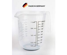 RoyalFay® Verre doseur en Plastique 1 l et Graduation graduée Transparent avec Inscription Noire