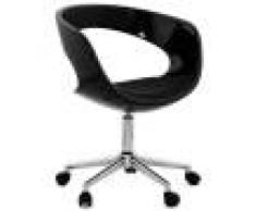 Alterego Chaise de bureau 'STRATO' noire sur roulettes