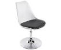 Alterego Chaise moderne pivotante 'QUEEN' réglable blanche et noir