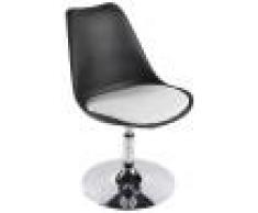 Alterego Chaise moderne pivotante 'QUEEN' réglable noire et blanche