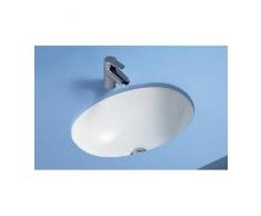 Rangement lavabo vasque ovale à encastrer en céramique blanche, taille cm.57