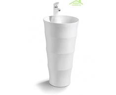 KARAG Lavabo Totem Rond à 1 Trou Elysee 83x42x42 cm en céramique