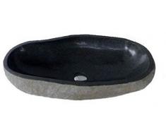 Vasque lavabo à poser en pierre naturelle 60cm + 1 porte savon. Choix sur photos envoyées après votre commande.