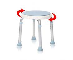 AUFUN tabouret de douche chaise de douche 36-51cm hauteur réglable et 360 ° siège de bain pivotant aide à la douche siège de bain antidérapant en aluminium pour personnes âgées, femmes enceintes