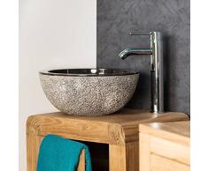 wanda collection Lave Mains en marbre à Poser Stromboli Noir 35cm