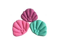 HEALLILY Oreiller de Bain Gonflable Coquille Baignoire Oreiller Support de Cou Oreiller de Bain Spa Ventouses Oreiller Repose-Tête pour Salon de Maison (Couleur Aléatoire)