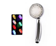 DROK® Pommeau De Douche Tete Eclairage LED Lumineux Shower Head Faucet Flexible Multicolore Pluie Pulvérisation Verlichting Couleur